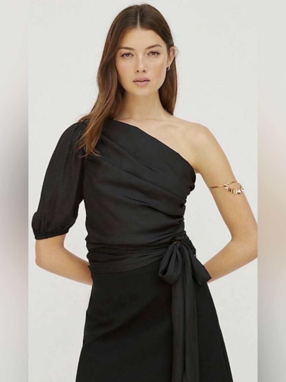 Dolan Art + Soul Collection One-Shoulder Ruched Blouse | NWT | Size Small